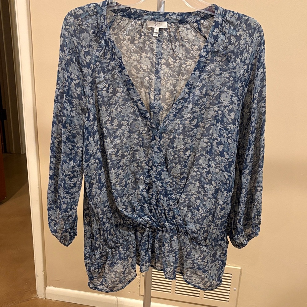 Joie Blue Floral Blouse